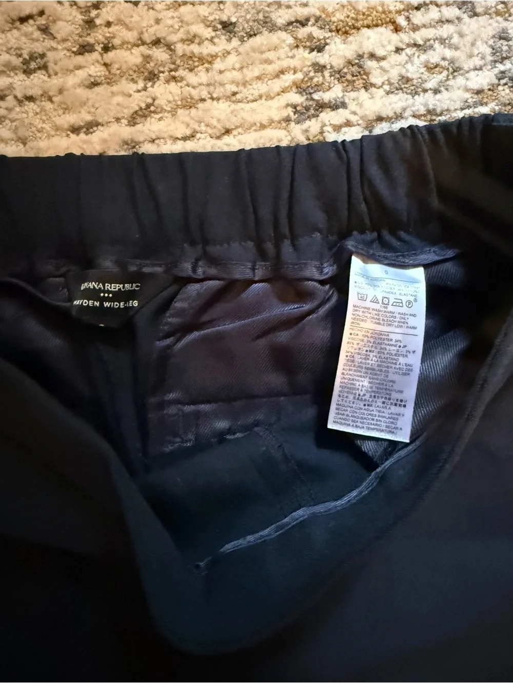 Banana Republic Hayden Wide-Leg Navy Pants XS - Picture 3 of 3